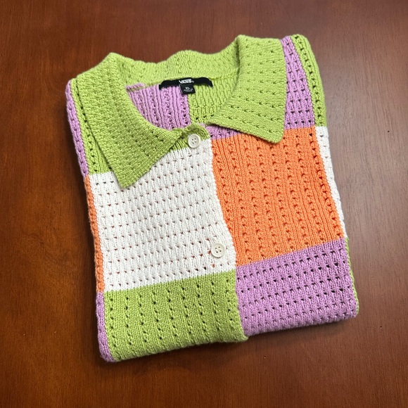 Vans Checker Short Sleeve Sweater XL - Picture 3 of 5